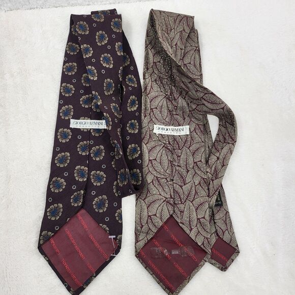 GIORGIO ARMANI lot of 2 mens standard silk ties - Picture 2 of 7